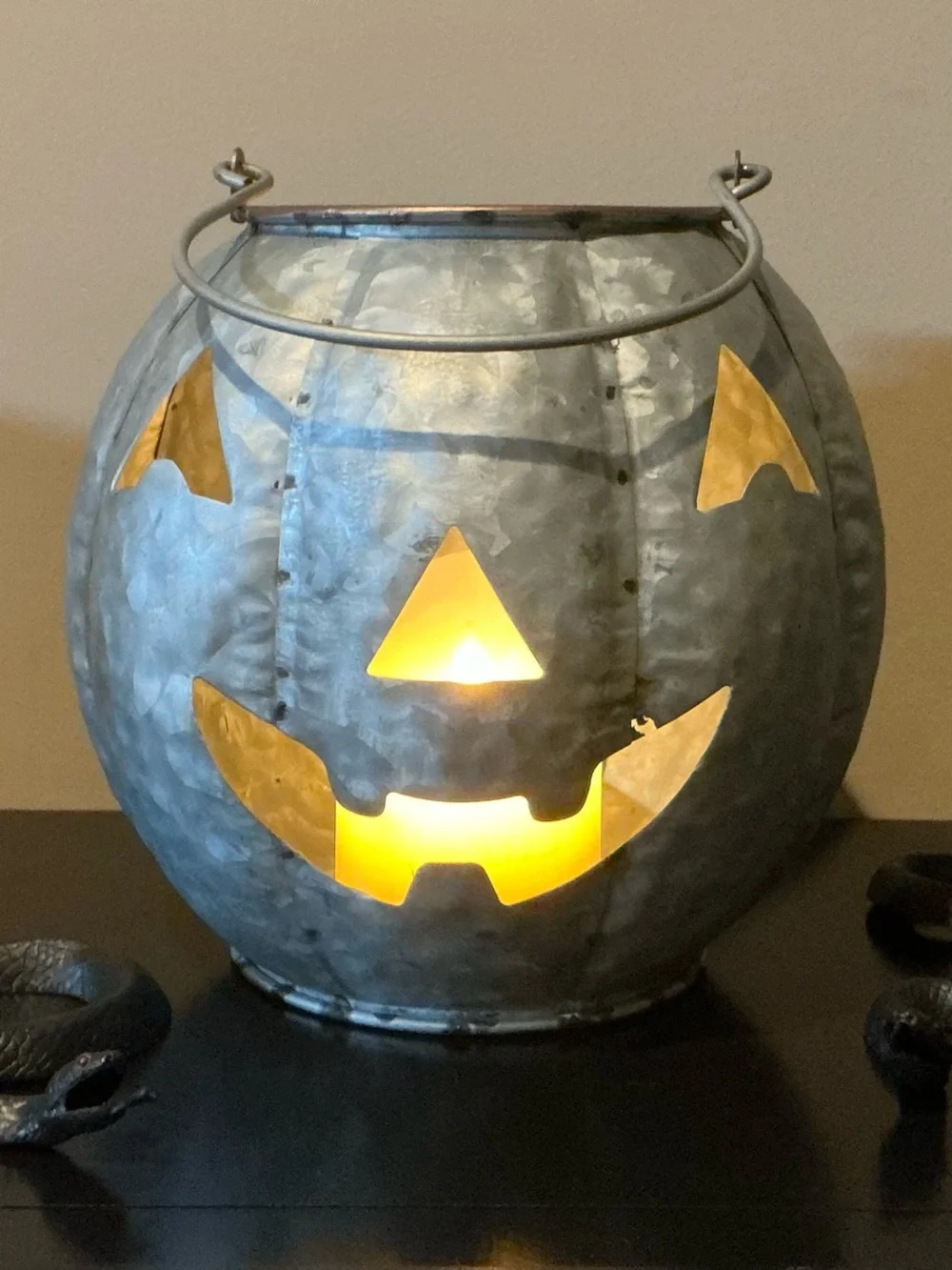 Galvanized Halloween Jack-o-Lantern Luminaria 🎃
